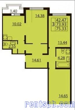 Продам квартиру  в новостройке  ЖК «Шуваловский»  , Дом 8     
3-к квартира  74.8 м²  на 9 этаже  25-этажного панельного дома  , тип участия: ДДУ