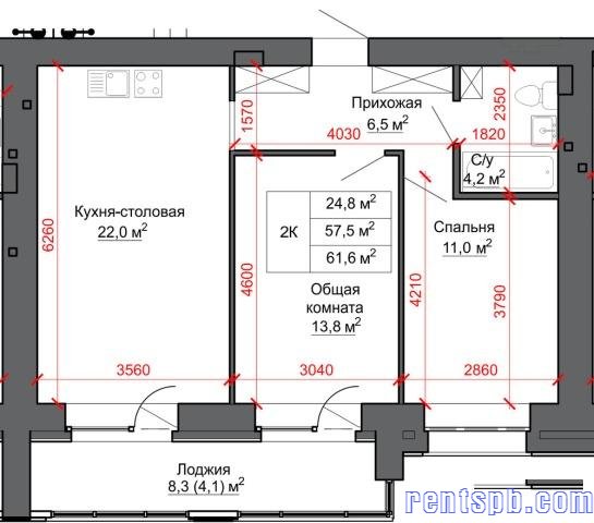 Продам квартиру  в новостройке     
2-к квартира  61.6 м²  на 11 этаже  16-этажного кирпичного дома