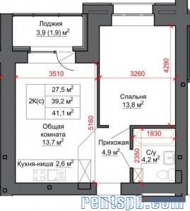 Продам квартиру  в новостройке     
2-к квартира  41.1 м²  на 3 этаже  16-этажного кирпичного дома