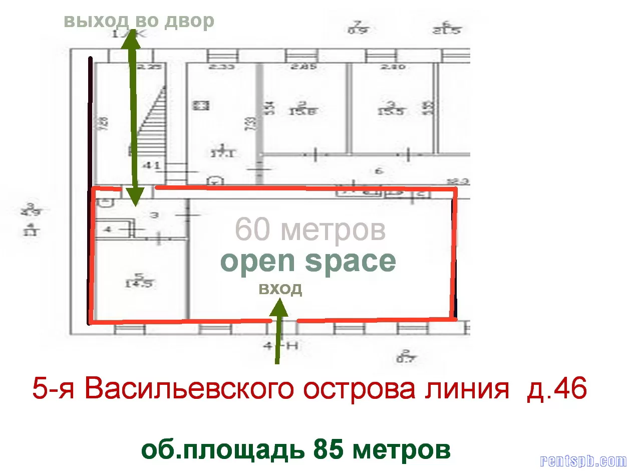 Помещение 85 метров  5-я линия Васильевского острова, 46